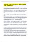 POISON CONTROL EXAM QUESTIONS AND ANSWERS 