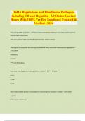 OSHA Regulations and Bloodborne Pathogens including TB and Hepatitis - 2&period;0 Online Contact Hours With 100&percnt; Verified Solutions &vert; Updated & Verified &vert; 2024