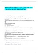 D&D Driving School Exam Questions with Complete Verified Solutions 2024