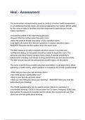 Hesi - Assessment questions and answers 