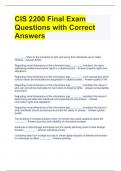 CIS 2200 Study Questions with Correct Answers