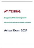 NGN ATI TESTING: Engage Adult Medical Surgical RN- RN Critical Alterations in Gas Exchange Assessment Actual Exam 2024