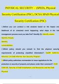 PHYSICAL SECURITY-- (SPED), Physical Security Certification (PSC), DCSA SPeD: Physical Security Certification (PSC) Exam Questions & Answers 2024