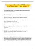 Peer Support Specialists CPS Questions and Answers 100&percnt; Pass &vert; Graded A&plus;