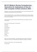 BU121 Midterm Review Competencies, Generative AI, Implications of Gen AI with complete verified solutions 2024