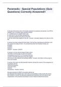 Paramedic - Special Populations &lpar;Quiz Questions&rpar; Correctly Answered&excl;&excl;