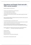 Operations and Supply Chain test with 100&percnt; correct answers