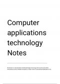 Computer Application Technology (CAT) Grade 12 Summary Notes 2024