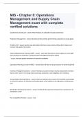 MIS - Chapter 8: Operations Management and Supply Chain Management exam with complete verified solutions