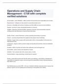 Operations and Supply Chain Management - C720 with complete verified solutions