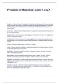 Principles of Marketing&colon; Exam 1 Q & A