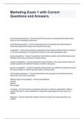 Marketing Exam 1 with Correct Questions and Answers&period;