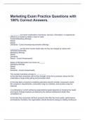 Marketing Exam Practice Questions with 100&percnt; Correct Answers&period;