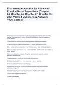 Pharmacotherapeutics for Advanced Practice Nurse Prescribers (Chapter 24, Chapter 44, Chapter 47, Chapter 35) 2024 Verified Questions & Answers 100% Correct!!