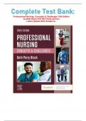 Complete Test Bank: Professional Nursing: Concepts & Challenges 10th Edition by Beth Black PhD RN FAAN (Author) Latest Update 2024 Graded A+.  