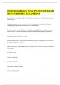 HRM Strategic HRM practice exam with verified solutions