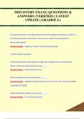 DISCOVERY EXAM &vert; QUESTIONS &  ANSWERS &lpar;VERIFIED&rpar; &vert; LATEST  UPDATE &vert; GRADED A&plus;