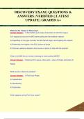 DISCOVERY EXAM &vert; QUESTIONS &  ANSWERS &lpar;VERIFIED&rpar; &vert; LATEST  UPDATE &vert; GRADED A