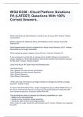 WGU D338 - Cloud Platform Solutions PA &lpar;LATEST&rpar; Questions With 100&percnt; Correct Answers&period;