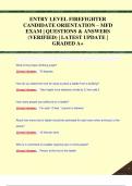 ENTRY LEVEL FIREFIGHTER  CANDIDATE ORIENTATION &ndash; MFD  EXAM &vert; QUESTIONS & ANSWERS  &lpar;VERIFIED&rpar; &vert; LATEST UPDATE &vert;  GRADED A&plus;