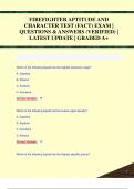 FIREFIGHTER APTITUDE AND  CHARACTER TEST (FACT) EXAM |  QUESTIONS & ANSWERS (VERIFIED) |  LATEST UPDATE | GRADED A+