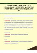 FIREFIGHTER 2 &lpar;CERTIFICATION  EXAM&rpar; EXAM &vert; QUESTIONS & ANSWERS  &lpar;VERIFIED&rpar; &vert; LATEST UPDATE &vert; GRADED  A&plus;