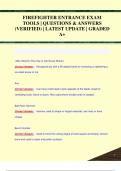 FIREFIGHTER ENTRANCE EXAM  TOOLS &vert; QUESTIONS & ANSWERS  &lpar;VERIFIED&rpar; &vert; LATEST UPDATE &vert; GRADED  A&plus;