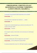 FIREFIGHTER 2 WRITTEN EXAM &vert;  QUESTIONS & ANSWERS &lpar;VERIFIED&rpar; &vert;  LATEST UPDATE &vert; GRADED A&plus;