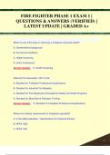 FIRE FIGHTER PHASE 1 EXAM 1 &vert;  QUESTIONS & ANSWERS &lpar;VERIFIED&rpar; &vert;  LATEST UPDATE &vert; GRADED A&plus;