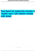 Test bank for maternity women s health care 13th edition lowdermilk latest
