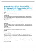 Network and Security- Foundations- D315 Exam Study Guide Graded A With Complete Solutions 2024