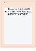 RELIAS ED RN A, EXAM 2024 QUESTIONS AND 100% CORRECT ANSWER