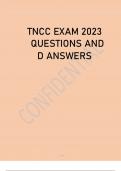 TNCC EXAM 2023 QUESTIONS AND ANSWERS