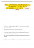 WGU C779 FINAL EXAM (Updated 2024) QUESTIONS WITH COMPLETE SOLUTIONS Passed 100%