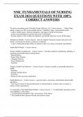 NMC FUNDAMENTALS OF NURSING EXAM 2024 QUESTIONS WITH 100&percnt; CORRECT ANSWERS