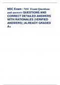 NSC Exam / NSC Exam Questions and answers QUESTIONS AND CORRECT DETAILED ANSWERS WITH RATIONALES (VERIFIED ANSWERS) |ALREADY GRADED A+