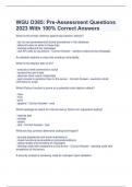 WGU D385&colon; Pre-Assessment Questions  With 100&percnt; Correct Answers 
