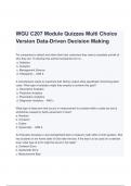 WGU C207 Module Quizzes Multi Choice Version Data-Driven Decision Making Latest Updated Questions and Answers (A+ GRADED 100% VERIFIED)