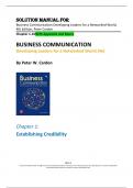 Solution Manul For Business Communication Developing Leaders for a Networked World, 4th Edition, Peter Cardon