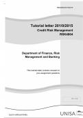 RSK4804 Assignment 01 memo Department of Finance, Risk Management and Banking