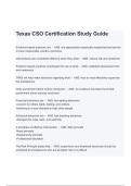 Texas CSO Certification Study Guide Questions and Answers (A+ GRADED 100% VERIFIED)