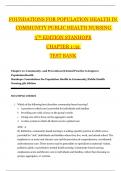 Test Bank For Foundations for Population Health in Community Public Health Nursing 5th Edition by Marcia Stanhope, Jeanette Lancaster Chapter 1-32 ( 2024 )Complete Guide A+ 
