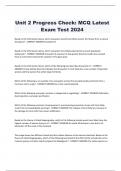 Unit 2 Progress Check&colon; MCQ Latest  Exam Test 2024