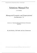 Solution Manual for Managerial Economics and Organizational Architecture 7th Edition by James Brickley&comma; Clifford Smith and Jerold Zimmerman