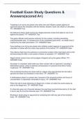 Football Exam Study Questions & Answers&lpar;scored A&plus;&rpar;