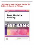 Test Bank for Basic Geriatric Nursing 7th Edition By Patricia A. Williams