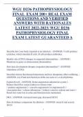 WGU D236 PATHOPHYSIOLOGY  FINAL EXAM 200+ REAL EXAM  QUESTIONS AND VERIFIED  ANSWERS WITH RATIONALES  LATEST 2022-2023/ WGU D236  PATHOPHYSIOLOGY FINAL  EXAM LATEST GUARANTEED A