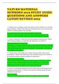 VATI RN MATERNAL NEWBORN 2019 STUDY   GUIDE QUESTIONS AND ANSWERS LATEST REVISED 2024 