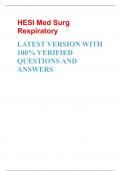 HESI Med Surg Respiratory  LATEST VERSION WITH 100% VERIFIED QUESTIONS AND ANSWERS