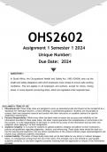 OHS2602 Assignment 1 &lpar;ANSWERS&rpar; Semester 1 2024 - DISTINCTION GUARANTEED